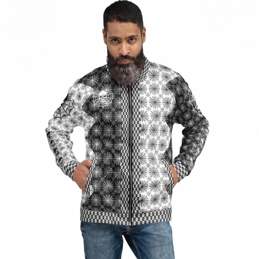 A024: Spiderweb Style Unisex Bomber Jacket