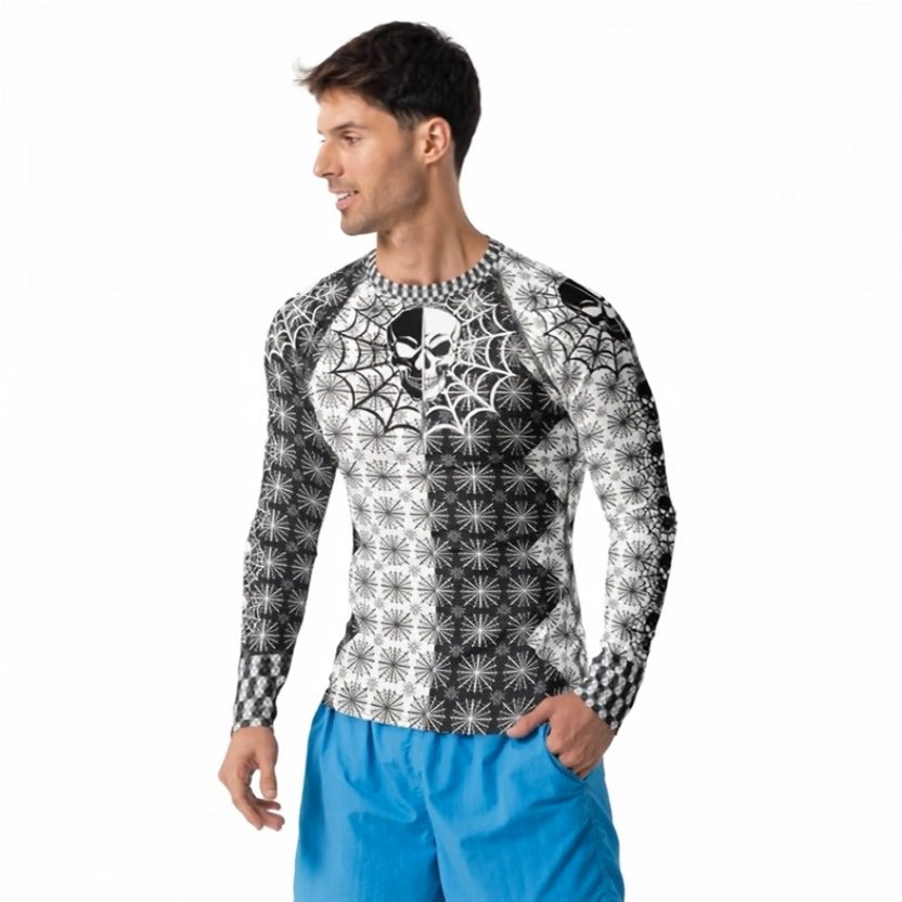A004: Spiderweb Style Men's Rash Guard